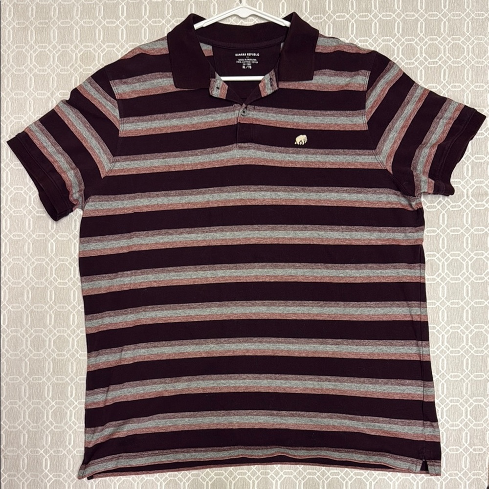 Banana Republic Purple and Gray Men’s Polo Shirt - XL